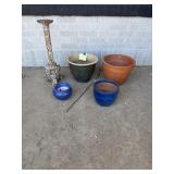Plant/candle stand, guide, flower pots