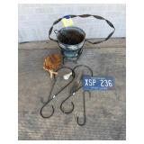 License plate, garden items
