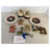 Magnets, snow globes, plates