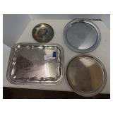 Metal serving trays, etc