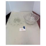 Lead glass bowl, cake plate