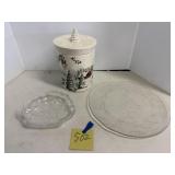Cookie jar, Christmas tray, bowl