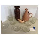 W Germany vase, Stubenville Pottery, dishes