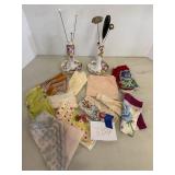 Lady handkerchiefs, hat pins & holders