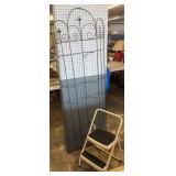 Garden trellis, step stool
