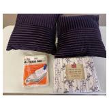 Sheets, pillows, bag