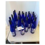 Blue wine bottles