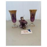 Goblets, clown dolls