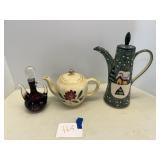 Teapots, decanter