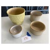 Mccoy flower pot, crock bowls