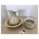 Meakin ironstone chamber pot, pitcher & bowl set