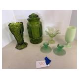 Green glassware and uranium glass