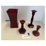 Ruby red glass dishes