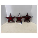 Red glass star candle holders