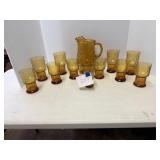 Amber glassware, pitcher