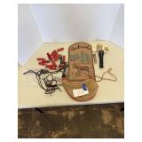 Knife, bank, ties, flashlight, Boy Scout card,etc,