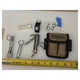 Pouch, tool, fish kit, whistle, flashlight