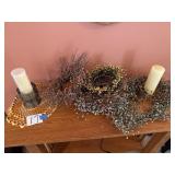 Candles, holder, wreaths, swag