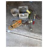 milk crate, garage items