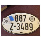 License plate/sign