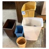Trash cans, bucket