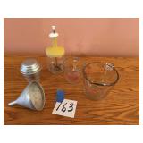 Meas cups, funnel, nut chopper