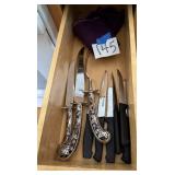 Knives, meat fork