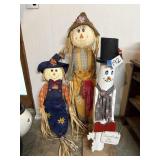 Scarecrows, snowman
