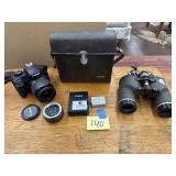 Binoculars, camera