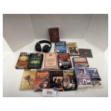 Audio books, music, head phones