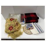 Blanket, cape, sewing, etc