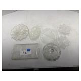Clear glass serving and party dishes