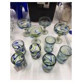 Green/blue glassware