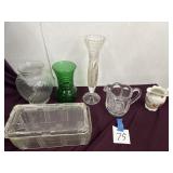 Creamers, refrigertor dish, vases