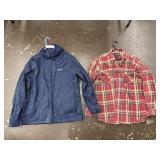 Flannel shirt, Columbia jacket
