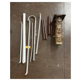 Bird feeder, cane, legs, etc