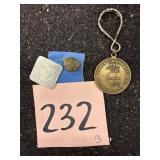 Token, key chain, WWII button