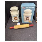 Cookie jar, rolling pin