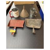 Sifters, funnel, dust pans
