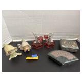 Figurines, trinket boxes, candle holders