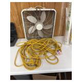 Extension cord, box fan