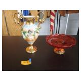 Italy vase, Smith Amberina bowl