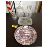 Carafe, cookie jar, platter, plate