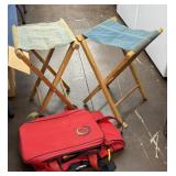 Camping stools, cooler bag