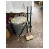 Trash can, Zoom Broom , fence posts