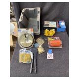 Bin, rivet gun, battery tester, adaptor, lighting
