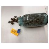 Blue jar, reflectors, etc