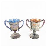 Carnival Fenton Orange Tree Cups: 2-Pc Lot