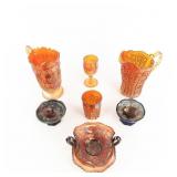 Carnival Glass Mixed Assortment: 7-Pc Lot