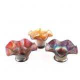 Carnival Glass: Fenton Hats 3-Pc Lot